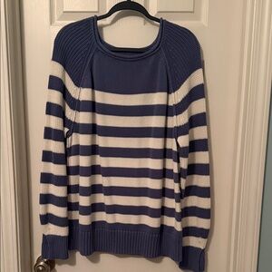 Aerie blue and White Striped Sweater